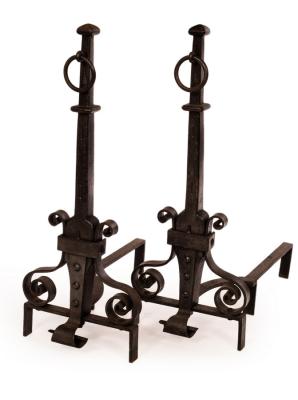 A pair of wrought iron fire dogs 2dbcea