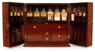 An apothecary's mahogany cabinet,