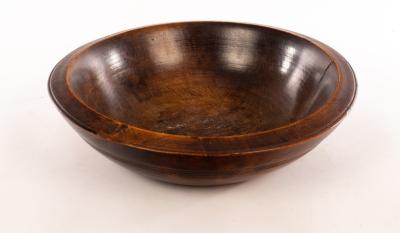 A Welsh turned elm dairy bowl,