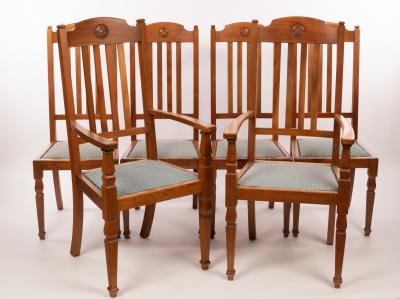 A set of six Arts Crafts walnut 2dbd52