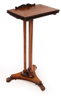 A William IV rosewood reading stand/table,