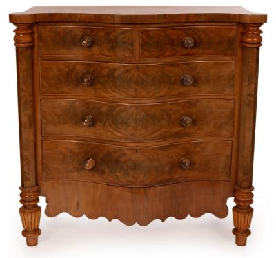 A Victorian satin mahogany chest