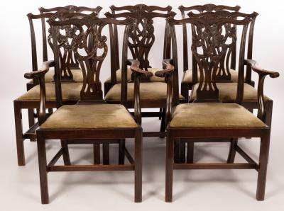 A set of eight 18th Century style dining