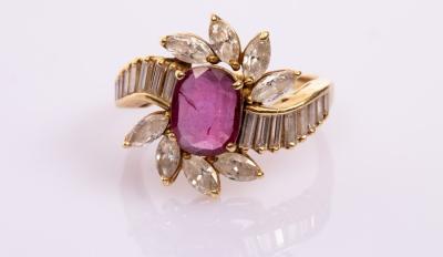 A ruby and diamond dress ring  2dbe57
