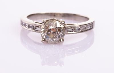 A diamond solitaire ring, the old