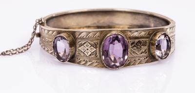 A silver gilt and amethyst hinged 2dbe62