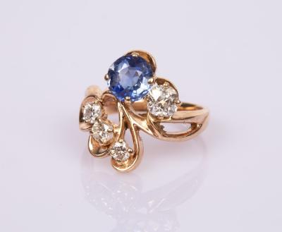 A sapphire and diamond dress ring,