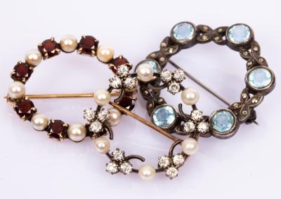 A Victorian diamond and pearl wreath