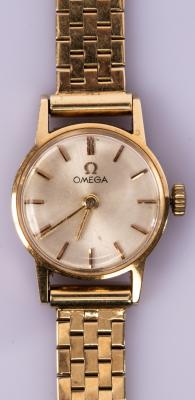 A lady's 14ct gold cased Omega