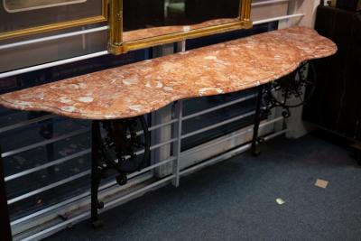 A console table with marble top