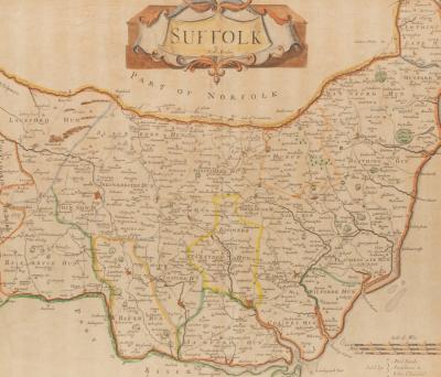 Robert Morden/Map of Suffolk/hand