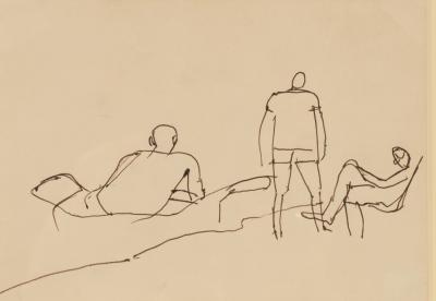 Keith Vaughan (1912-1977)/Three Figures/ink
