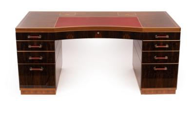 A David Linley walnut, rosewood and