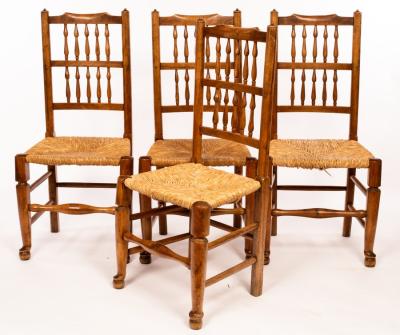 Four ash spindle back chairs with 2dc0a7