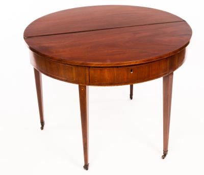 A Georgian mahogany D shaped table 2dc0b2