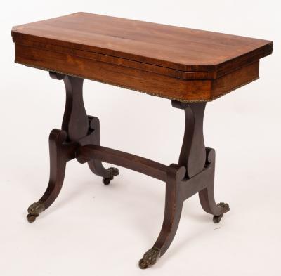 A Regency rosewood card table the