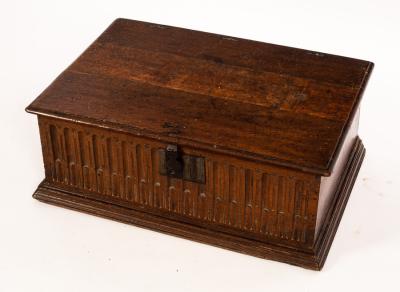An 18th Century bible box carved