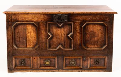 An 18th Century oak chest with