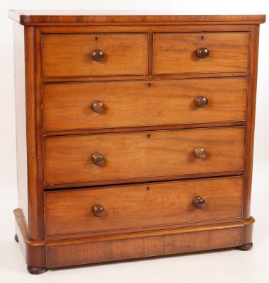 A Victorian mahogany chest of three