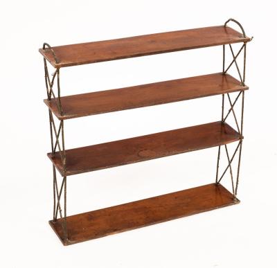 A set of mahogany rectangular wall shelves