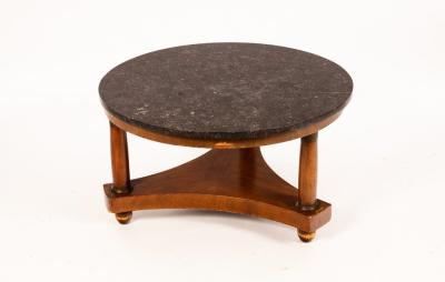 An Empire marble top mahogany table
