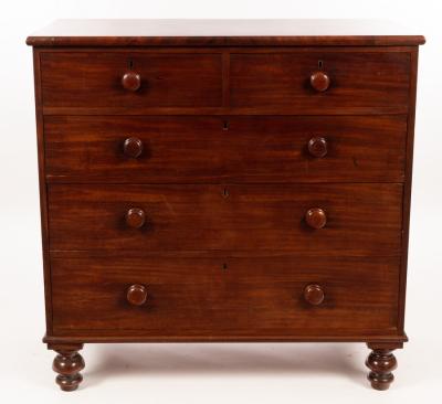 A Victorian mahogany chest of two