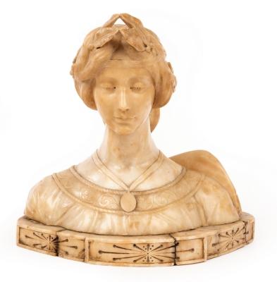 An Italian alabaster bust of Poesia 2dc1ad