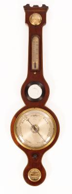 A Regency mahogany barometer by A Camponovo,