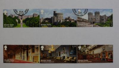 Five albums of used commemorative stamps