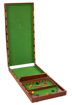 A mahogany table billiard board, baize