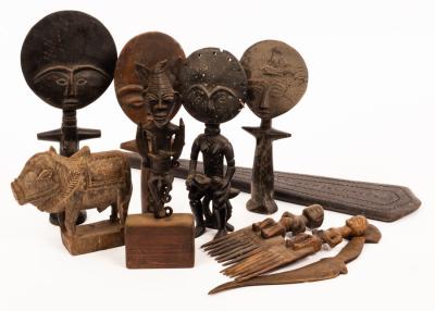 A quantity of tribal carvings to include