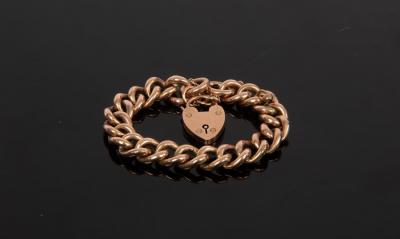 A 9ct rose gold hollow curb link