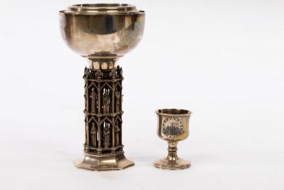 A silver chalice commemorative