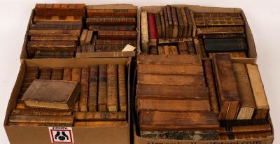 Leather bound books, approximately