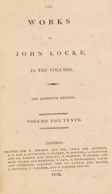 Locke (J) Works of, 10 vols and 65 other