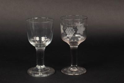 An English plain stem wine goblet with