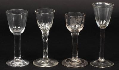 Three 18th Century wine glasses