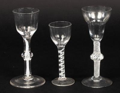 Two 18th Century wine glasses with 2dc3ad