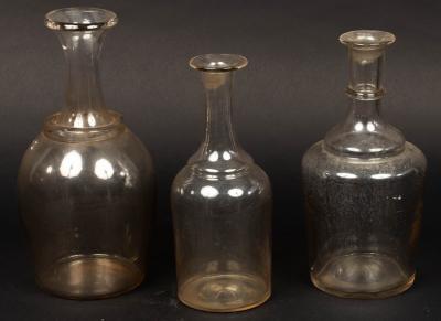 A magnum carafe and two smaller, 19th