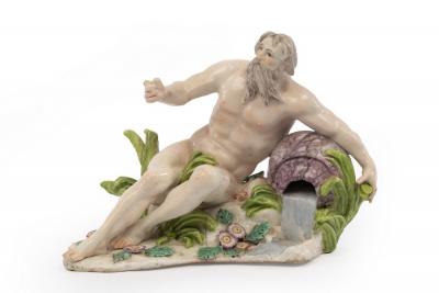 A Chelsea figure of a river God