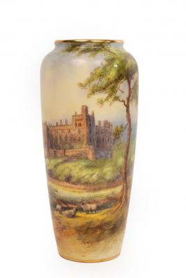 A Royal Worcester vase painted a scene