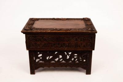 A Tibetan carved prayer table with
