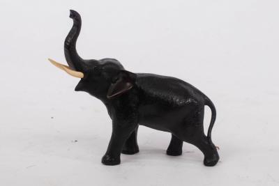 A Japanese bronze figure of an elephant,
