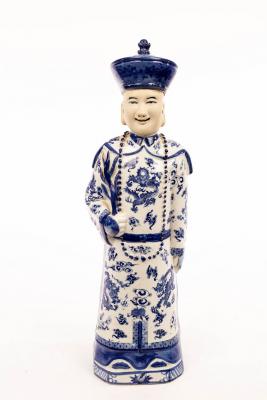 A Chinese blue and white porcelain figure