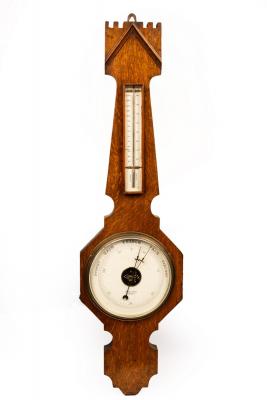 An oak cased barometer by Dollond, 91cm