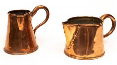 A Georgian copper ale jug, 13cm