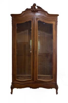 A French satinwood armoire, the moulded