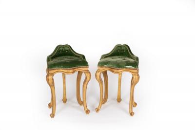 A pair of harpist type stools with