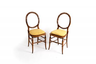 A pair of Victorian beechwood chairs