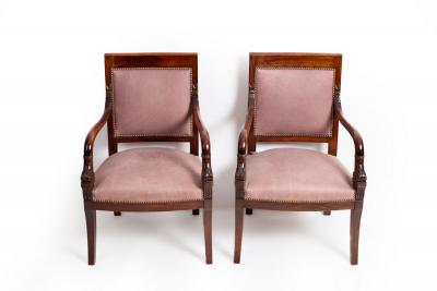 A pair of Empire style mahogany